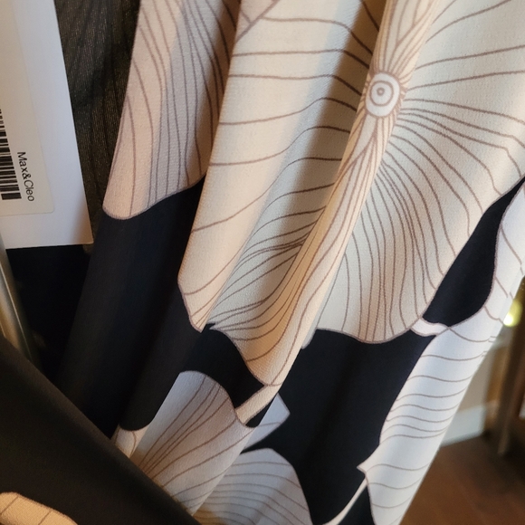 NWT Max & Cleo Leaf Print Midi Dress - Picture 3 of 7